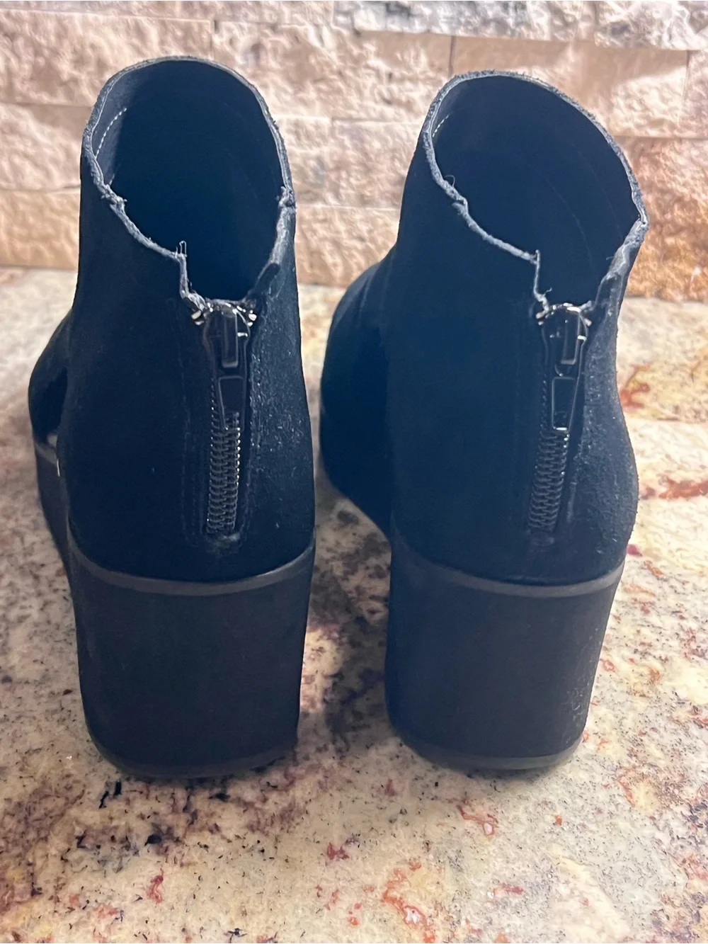 Size 6.5- Volatile black suede wedge- new